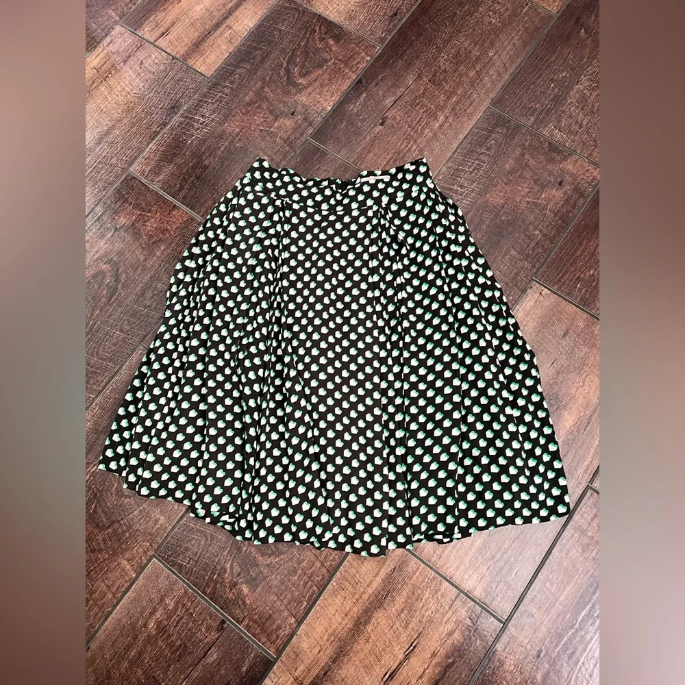 Orla Kiely Hipstich Aline Pleated Skirt with Pockets Heart Love Pattern - Picture 6 of 10